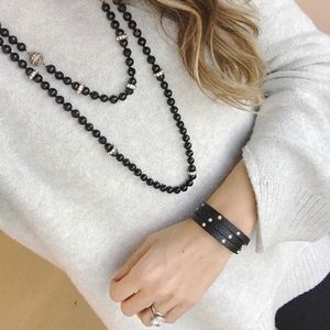 Chloe&Isabel Jet Black Glass Convertible Necklace